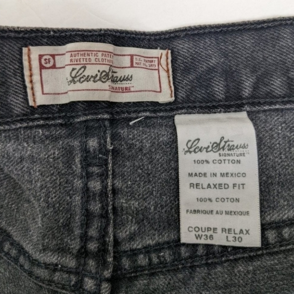Levi's Strauss Men's Dark Wash Relaxed Fit Cotton Jeans sz 36 - Picture 4 of 8